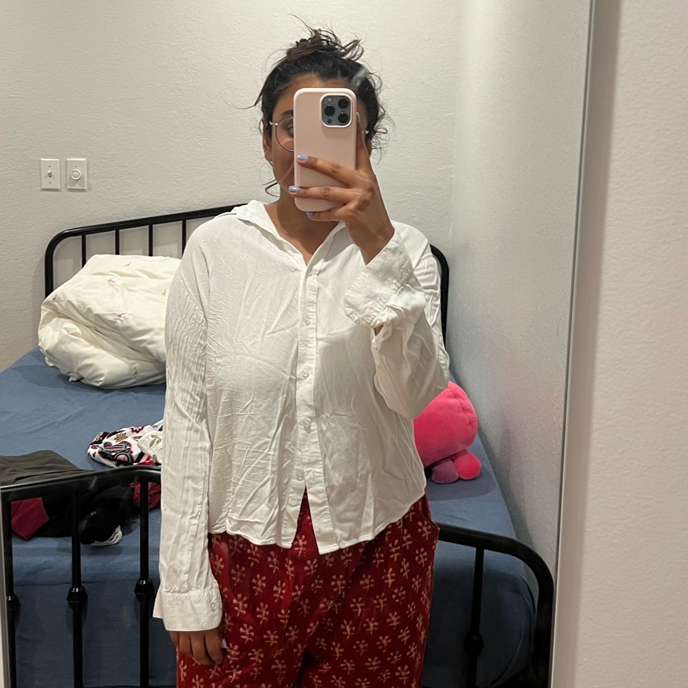 White button down with relaxed fit